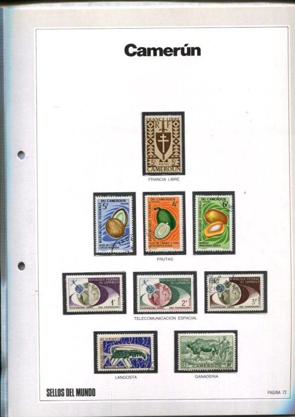 Sellos del Mundo: hoja numero 072: 9 sellos diversos de Camerun
