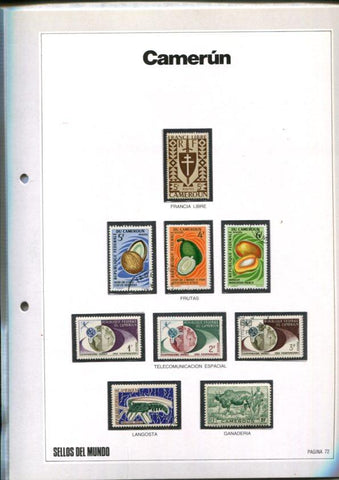 Sellos del Mundo: hoja numero 072: 9 sellos diversos de Camerun