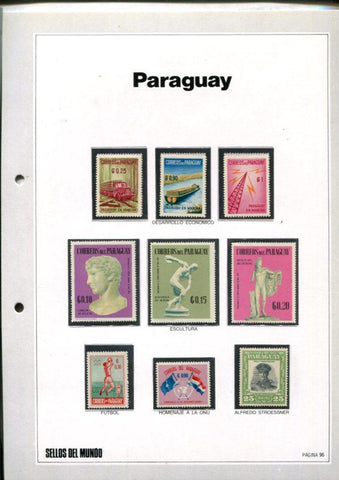 Sellos del Mundo: hoja numero 096: 10 sellos diversos de Paraguay