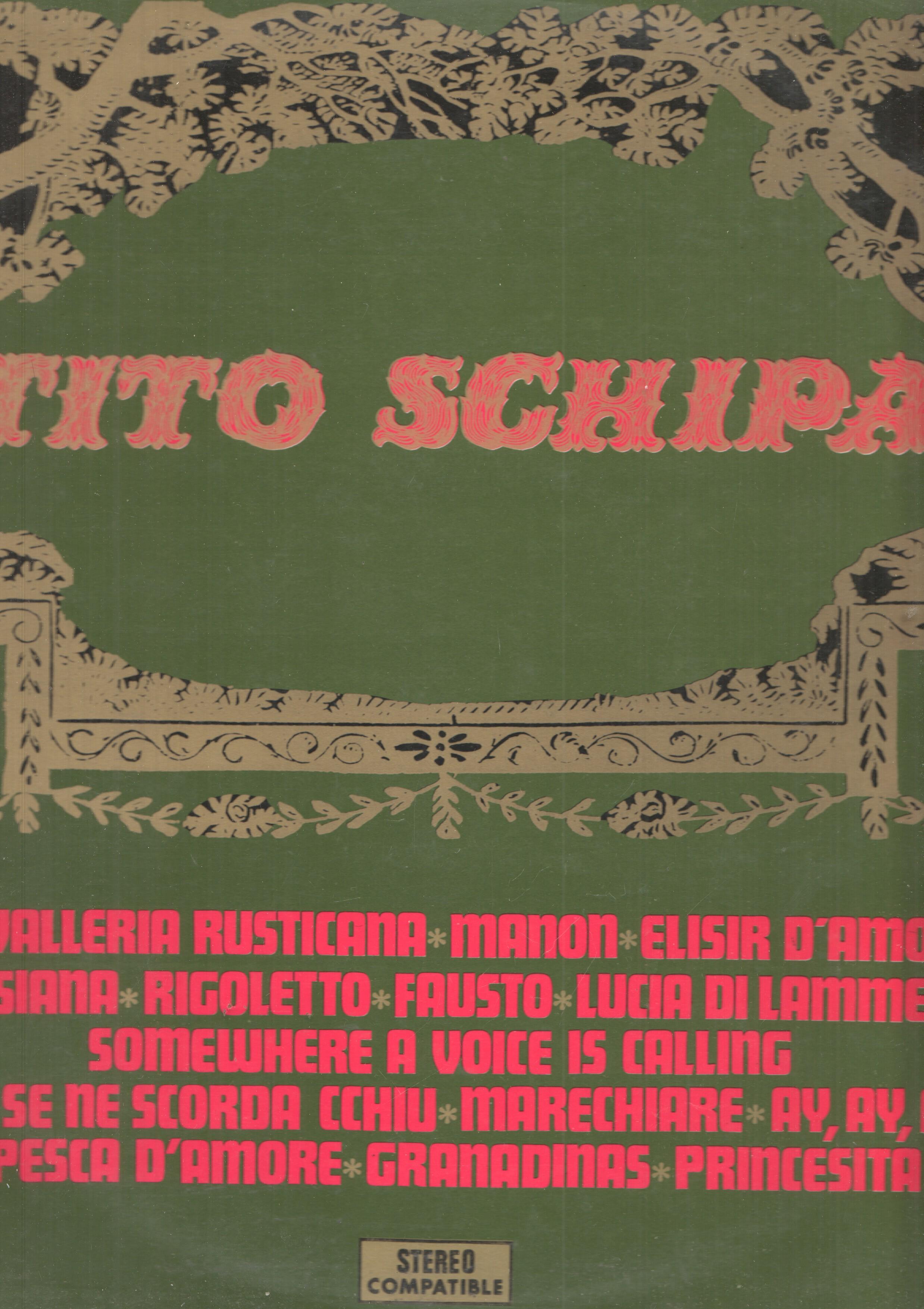 LP: Tito Schipa. ZOR - 147.Zafiro. Serie Etiqueta Dorada