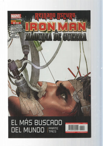 Panini Comics: El Mas Buscado del Mundo parte tres. Iron Man y Maquina de Guerra año 3, numero 22 - Reinado Oscudo. Marvel
