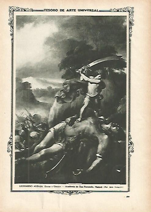 LAMINA 1346. LEONARDO ALENZA. David y Goliat