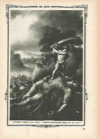 LAMINA 1346. LEONARDO ALENZA. David y Goliat
