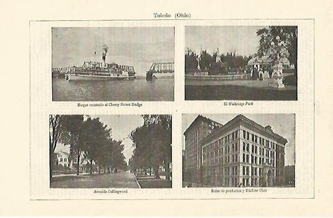 LAMINA ESPASA 1276: Vistas de Toledo Ohio Estados Unidos