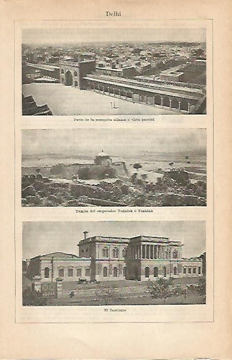 LAMINA ESPASA 2070: Edificios historicos de Delhi India