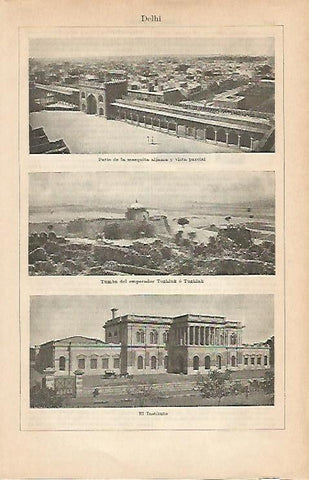 LAMINA ESPASA 2070: Edificios historicos de Delhi India