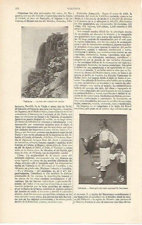 LAMINA ESPASA 4711: Hoz del castillo de Jerica Valencia