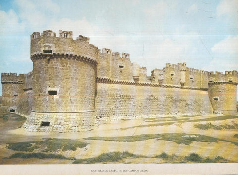 Lamina Castillos de España Edicion 1967 No.083: CASTILLO DE GRAJAL DE LOS CAMPOS (LEON)