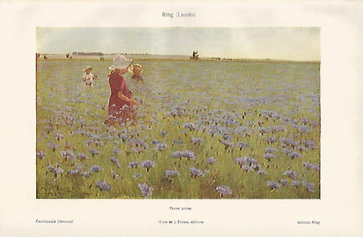 LAMINA ESPASA 6579: Flores azules por L.  Ring