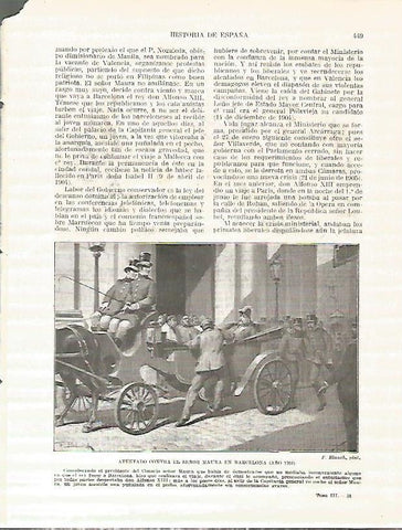 LAMINA 4481: Atentado contra Maura en Barcelona en 1904