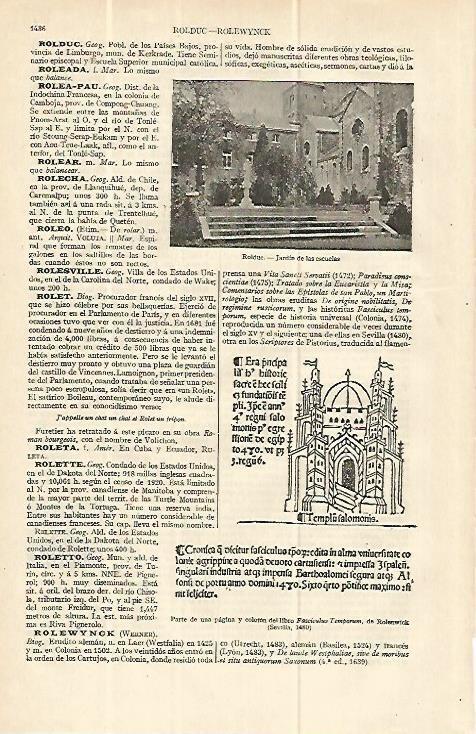 LAMINA ESPASA 13754: Jardin de las escuelas de  Rolduc Paises Bajos
