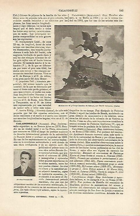 LAMINA ESPASA 14692: Monumento al principe Amadeo de Saboya en Turin