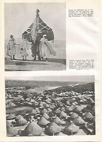LAMINA GEOGRAFIA 0156: Caravana al sur de Argelia y Kraal 