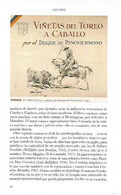 LAMINA COSSIO 51048: Portada de Viñetas del toreo a caballo