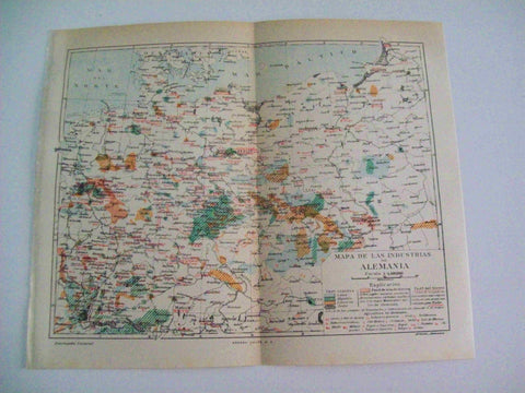 LAMINA ESPASA Alemania 10000: Mapa de las industrias de Alemania