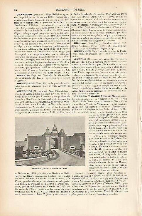 LAMINA ESPASA 7570: Puerta de tierra de Orbetello Italia