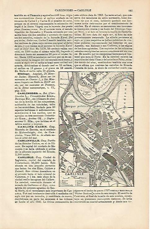 LAMINA ESPASA 4319: Plano de Carlisle Inglaterra
