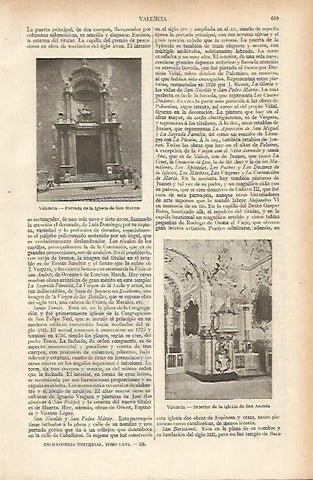 LAMINA ESPASA 4729: Iglesias de San Martin y San Andres de Valencia
