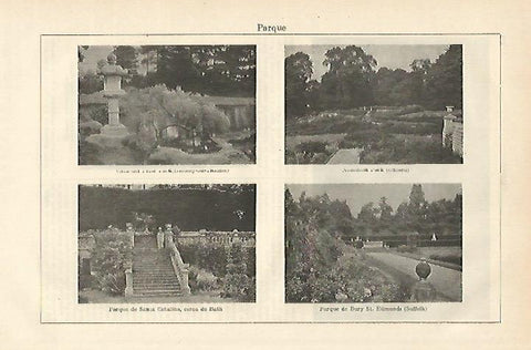 LAMINA ESPASA 23373: Parque de Santa Catalina en Bath y Bury St Edmunds en Suffolk