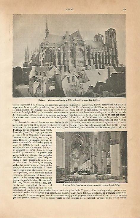 LAMINA ESPASA 972: Vista general de Reims Francia