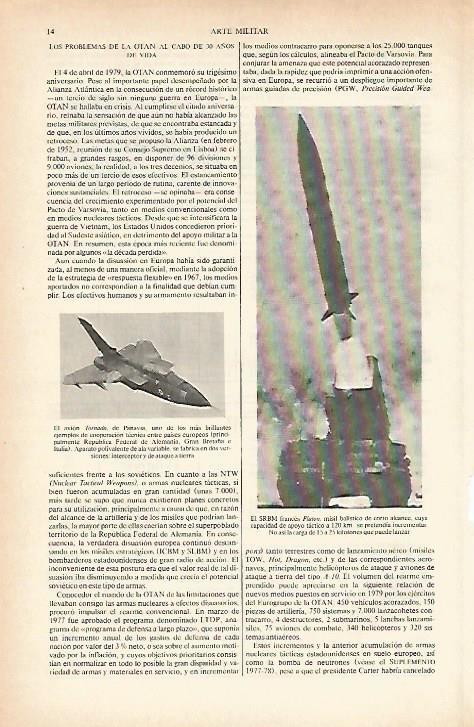 LAMINA ESPASA 26570: El avion Tornado de Panavia y el SRBM de Francia