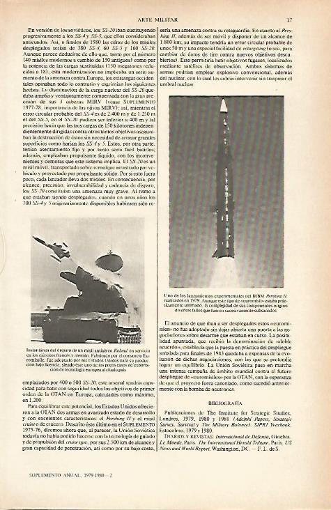 LAMINA ESPASA 26572: Disparo del misil Roland y lanzamiento del IRBM Pershing II