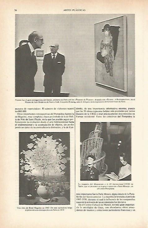 LAMINA ESPASA 26579: Giscard Estaing ante el Arlequin de Picasso