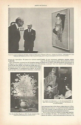 LAMINA ESPASA 26579: Giscard Estaing ante el Arlequin de Picasso