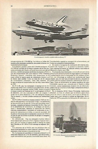 LAMINA ESPASA 26581: El Columbia acoplado a un Boeing 747