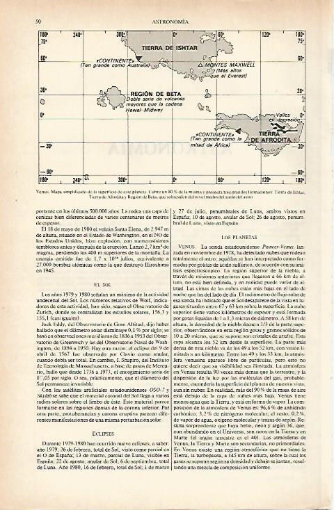 LAMINA ESPASA 26583: Mapa simplificado del planeta Venus