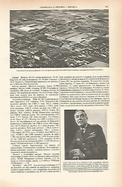 LAMINA ESPASA 26616: Factorias Bekaert en Zwevegem (Belgica)