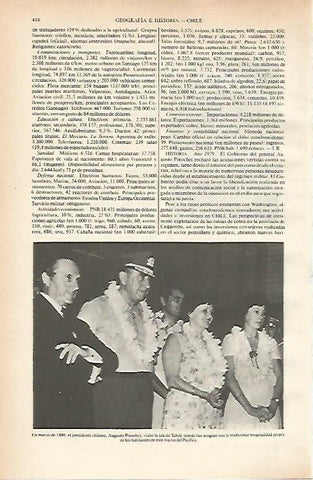 LAMINA ESPASA 26619: Augusto Pinochet en visita a Tahiti