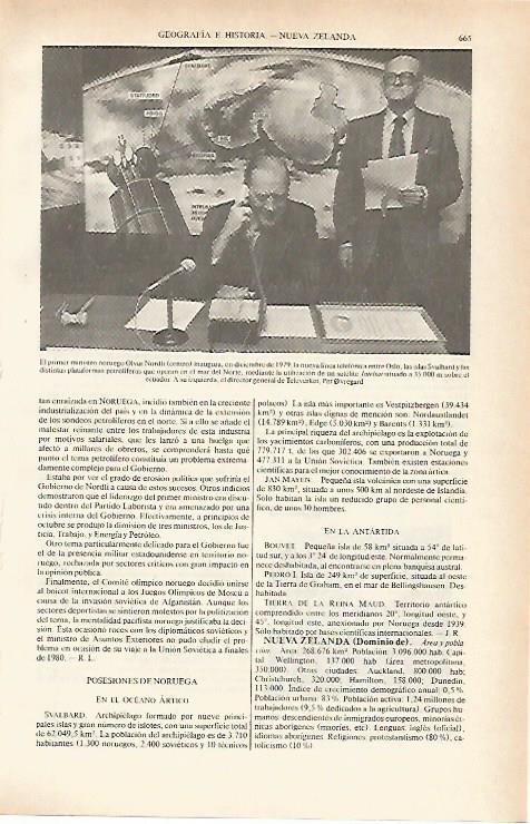LAMINA ESPASA 26658: El presidente de Noruega Nordii inaugurando una nueva linea de telefono