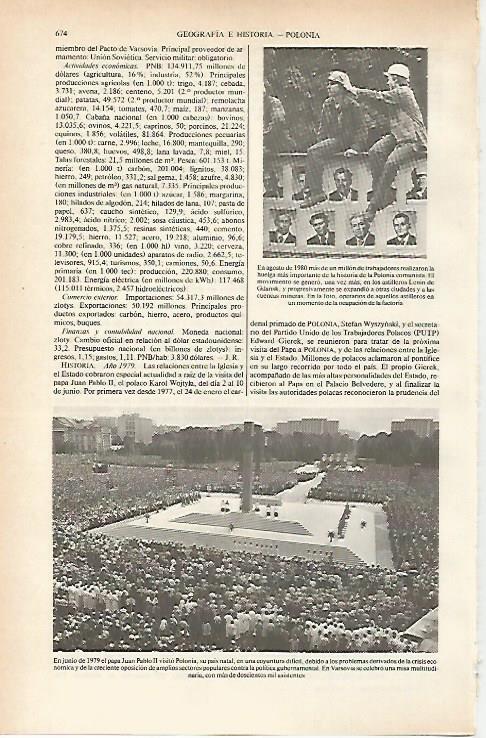 LAMINA ESPASA 26660: Visita de Juan Pablo II a Polonia en 1979