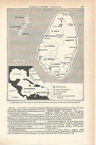 LAMINA ESPASA 26661: Mapa de la isla de San Vicente