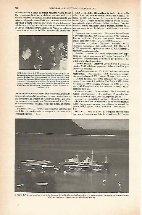 LAMINA ESPASA 26662: Puerto de Victoria en la isla Mahe de las Seychelles