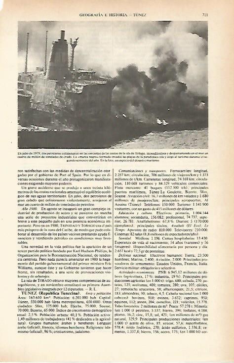 LAMINA ESPASA 26665: Colision de petroleros en la isla de Tobago en 1979
