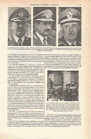 LAMINA ESPASA 26673: Los generales Vadora Alvarez y Cristi de Uruguay