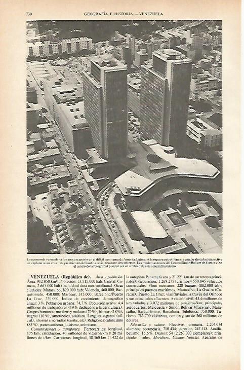 LAMINA ESPASA 26674: Torres del Centro Simon Bolivar de Caracas