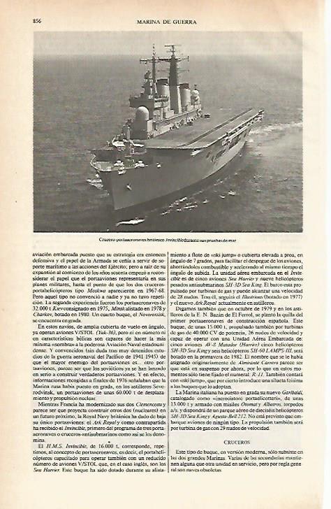 LAMINA ESPASA 26683: El portanaves britanico Invincible