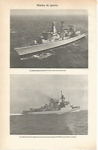 LAMINA ESPASA 26685: Fragata holandesa Kortenaer y la corbeta Descubierta de la Marina española
