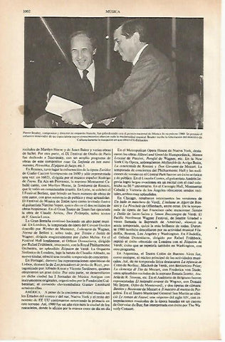 LAMINA ESPASA 26691: Entrega del premio nacional de Musica de Francia a Pierre Boulez