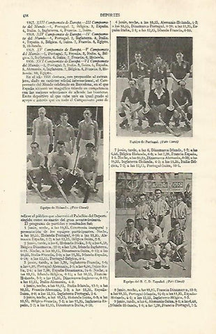 LAMINA ESPASA 26732: Equipo de hockey de Holanda de Portugal y RCD Español 