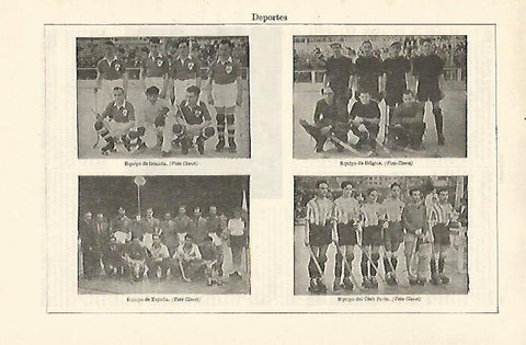 LAMINA ESPASA 26733: Equipo de hockey de Irlanda Belgica España y Club Pattn