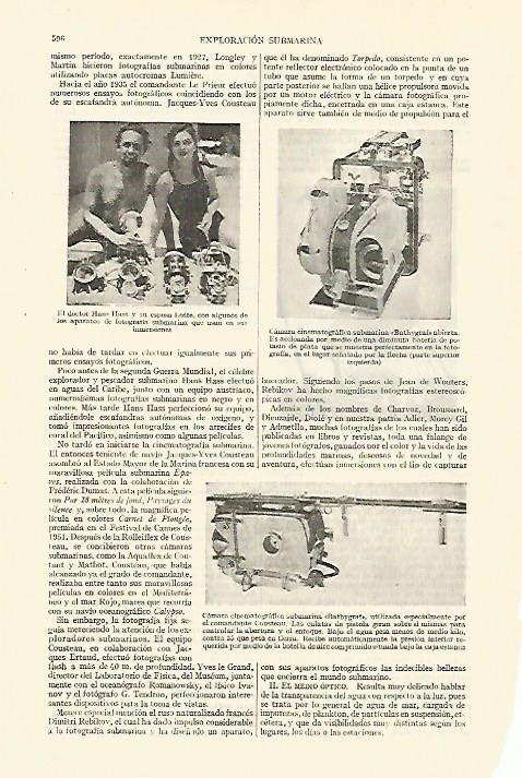 LAMINA ESPASA 26749: Hans Hass y su esposa Lotte