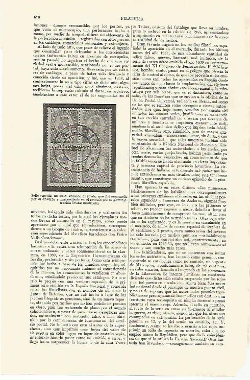 LAMINA ESPASA 26753: Sello especial de 1938 de Madrid