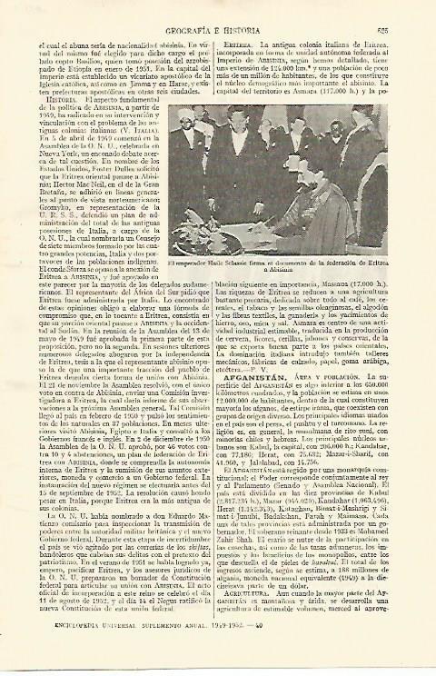 LAMINA ESPASA 26754: El emperador de Eritrea (Etiopia) Haile Selassie