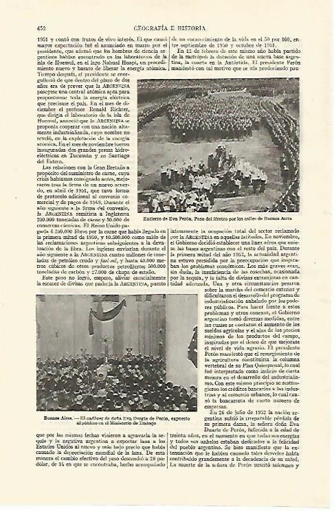LAMINA ESPASA 26760: Entierro de Eva Peron