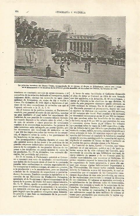 LAMINA ESPASA 26765: Isabel II en Ottawa en 1951