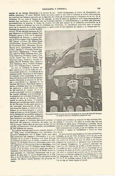 LAMINA ESPASA 26770: Decoracion en una casa de Copenhague en honor a Churchill